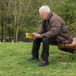 Elderly man being financially free